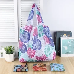 Argraffu Ffasiwn Bag Siopa Plygadwy Eco-Gyfeillgar Tote Bagiau Llaw Cwdyn Plygu Cyfleus Capasiti mawr ar gyfer Bag Groser Teithio