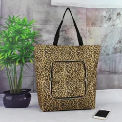 Bolsa de compras com zíper à prova d'água espessada bolsa de armazenamento de supermercado bolsa de ombro única dobrável