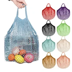 Wiederverwendbar Koteng Mesh Bag Shopping String Fishnet Net Schildkröt Poschen Stockage Handtasche Tote Woven Net Tote Ëmweltschutz