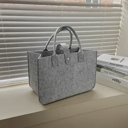 Ny Shopping Handväska Dam Handväska 2023 Stor kapacitet Öppen Mode Filt Shopping Designer Tote Vävd Väska Handla online Kina