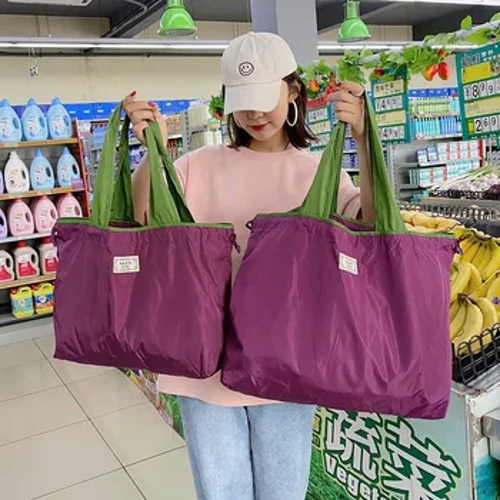 Katta supermarket xarid qilish sumkasi Chizilgan sabzavotli meva sumkasi Atrof-muhitni muhofaza qilish uchun moda elkama-sumka sumkasi oziq-ovqat sumkasi