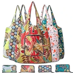 Túi mua sắm Thời trang di động các bản in khác nhau và công suất lớn thuận tiện 190t nylon dễ dàng gấp gói du lịch cần thiết