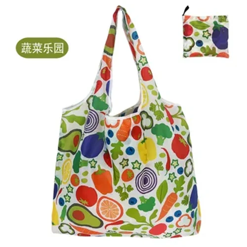 Borsa per la spesa ecologica pieghevole con stampa di moda Borse a tracolla pieghevoli comode di grande capacità per la borsa della spesa da viaggio