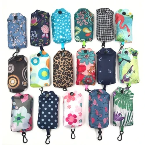 Moda bosib chiqarish uchun yig'iladigan ekologik toza xarid qilish sumkasi sumkasi katlanadigan sumka sumkasi Sayohat uchun qulay katta hajmli oziq-ovqat sumkasi
