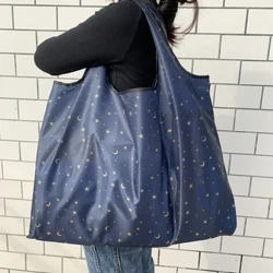 GROSSE umweltfreundliche faltbare Einkaufstasche Wiederverwendbare tragbare Schulterhandtasche für Reise-Einkaufstasche Modische Taschentrage