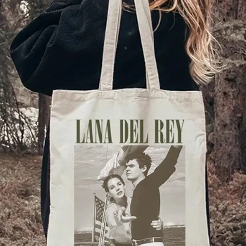1 vnt Vintage Lana Del Rey Ldr Buriavimo grafinis drobinis nešiojamasis pirkėjo krepšio laikymas Kelioninis krepšys Rankinė ir pirkinių dovanų krepšys