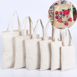 Sacolas de compras de lona de grande capacidade, sacolas de algodão ecológicas dobráveis, reutilizáveis, bolsa de ombro diy, bolsa de compras, bege e branco