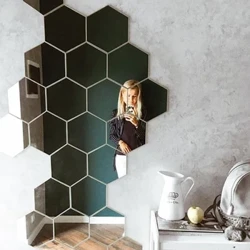 6/12 adet 3D Altıgen Ayna Duvar Sticker Gül Altın DIY TV Arka Plan Oturma Odası Çıkartmaları Duvar Dekor Yatak Odası Banyo Ev Dekor