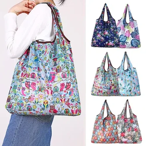 Shopper Bag Klappbar Portable Eco Bag Handtasche Grouss Kapazitéit Supermarché Shopping Tote Poschen Fraen Schëller Bag Heem Organisatioun