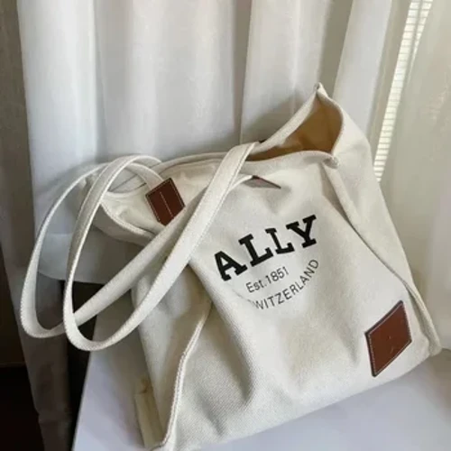 2024 grande capacidade sacolas para mulheres casual lona bolsa de ombro senhora bolsas designer sacos de compras de viagem