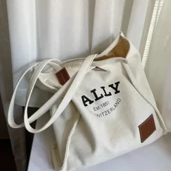 2024 Grouss Kapazitéit Tote Poschen fir Fraen Casual Canvas Schëllerbeutel Dame Poschen Designer Travel Shopping Poschen