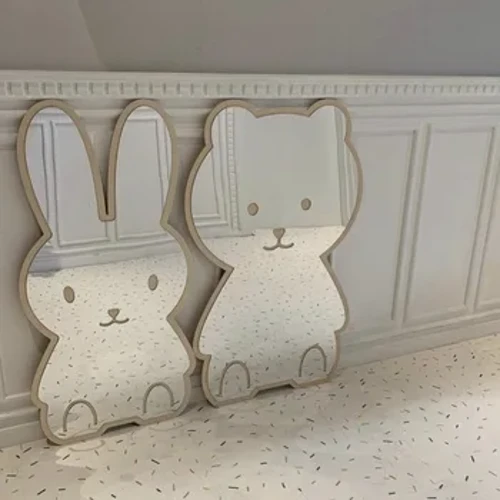 INS Sáng Tạo Gương Trang Trí Cho Bé Phòng Gấu Dễ Thương Hình Thỏ Gương Acrylic Hình Ảnh Cho Bé Đạo Cụ Bắc Âu Nhà Mầm Non Trang Trí