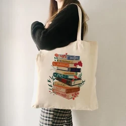 Taylor Albums Book Pattern Tote Bag Canvas Tau'au Ato mo Malaga i Aso Ta'itasi Femalaga'i Meaalofa Sili mo Swifties Fa'atauga Fa'asolo mo TS Fans