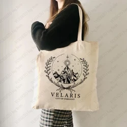 Velaris City of Starlight Pattern Tote Bag Tapoleni ato Tau'au mo Femalaga'iga i Aso Ta'itasi Femalaga'i Fa'fine Toe Fa'aaogaina ato Fa'atau Meaalofa Sili