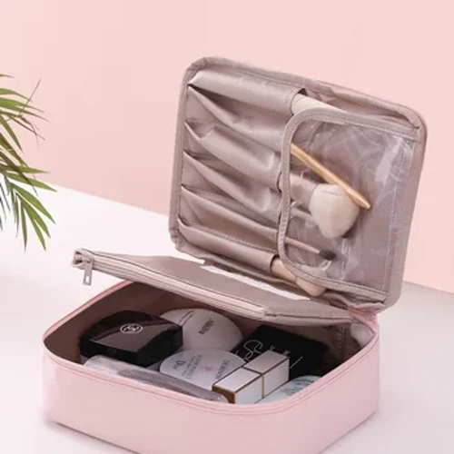 Mynegai Ymddangosiad Uchel Cludadwy i Ferched Bag Cosmetig Bag Golchi Teithio Capasiti mawr Bag Storio Colur Tri dimensiwn