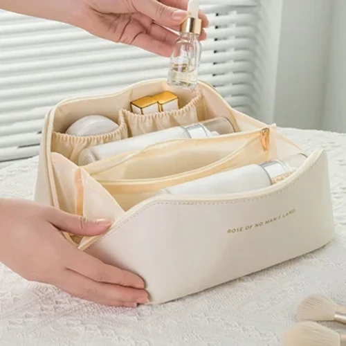 Bag Cosmetig Teithio Mawr i Fenywod Trefnydd Colur Lledr Merched Pecyn Toiletry Bagiau Colur Achos Storio Cwdyn Moethus Blwch Lady