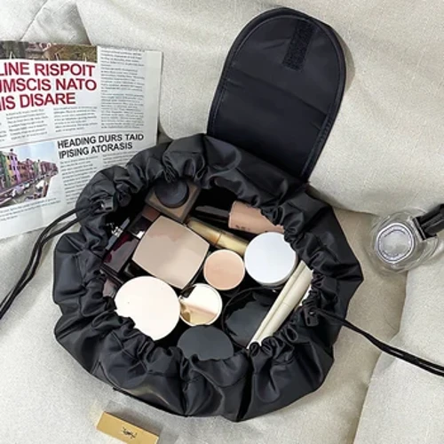 Wanita Serut Tas Kosmetik Perjalanan Penyimpanan Tas Makeup Organizer Wanita Make Up Kantong Portabel Tahan Air Perlengkapan Mandi Kecantikan Case