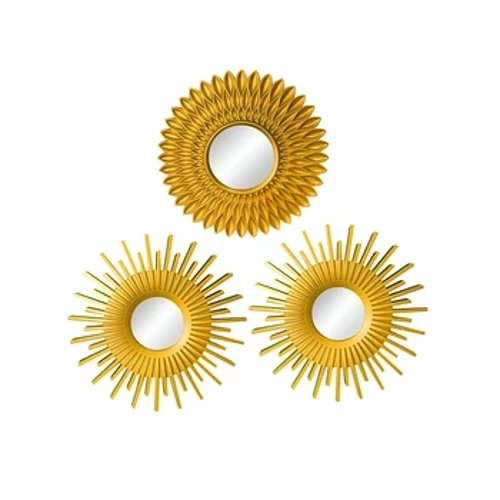 1PC Nordic Goud Zilver Hangende Spiegel Ronde Muur Spiegel Woonkamer Achtergrond Muur Home Decor