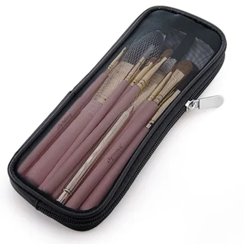 Makeup Brush Travel Case Cosmetic Toiletry Bag Organizer para sa Mga Lalaki Babae Mga Tool sa Pagpapaganda Mesh Dopp Kit Pouch Wash Storage Accessories