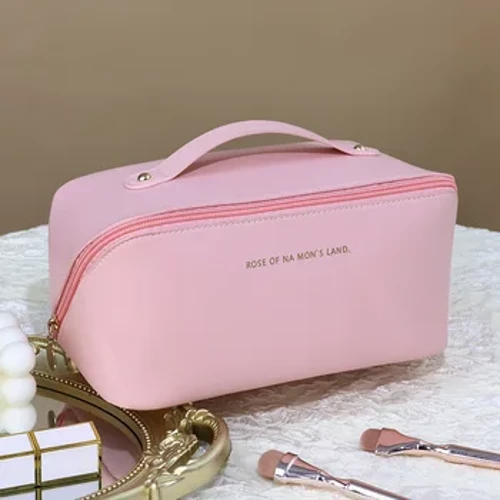 Cynhwysedd Mawr Bag Colur Tote Pillow PU Ar gyfer Menyw Teithio Cosmetics Toiled Trefnydd Storio Cwdyn Bag Cosmetig Cludadwy Merched