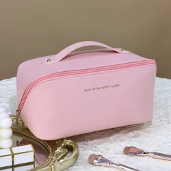 Cynhwysedd Mawr Bag Colur Tote Pillow PU Ar gyfer Menyw Teithio Cosmetics Toiled Trefnydd Storio Cwdyn Bag Cosmetig Cludadwy Merched