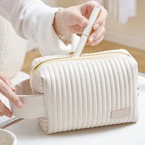 Lady Cosmetic Bag Women Pu Maquiagem Bolsa de Maquiagem Viagem à prova d'água Viagem de lavagem de lave