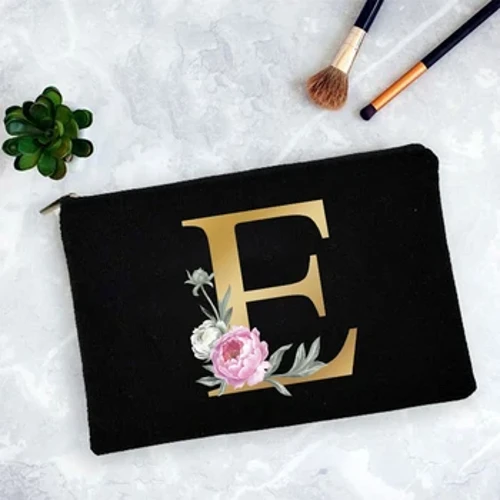 Brev Blomstertryk Kvinder Kosmetiske Tasker Brudepige af Æres Bryllup Clutch Mode Kosmetisk Organizer Pouch Dame Makeup Taske