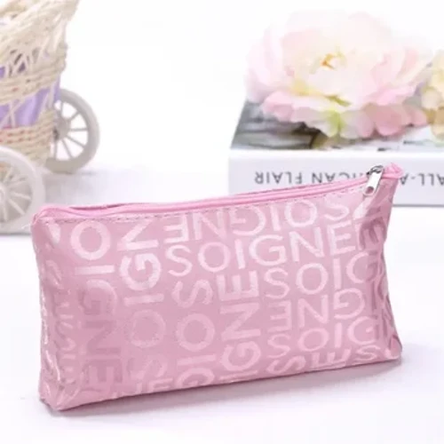 Tas Kosmetik Wanita Portabel Lucu Multifungsi Kecantikan Ritsleting Surat Perjalanan Tas Makeup Kantong Perlengkapan Mandi Organizer Pemegang Perlengkapan Mandi