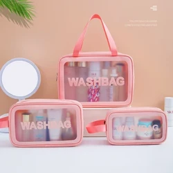 Túi Đựng Mỹ Phẩm Chống Thấm Nước Di Động Dung Tích Lớn Trong Suốt Túi Giặt Du Lịch PVC Tẩy Tế Bào Chết Mỹ Phẩm Túi Bảo Quản Túi Bơi PU