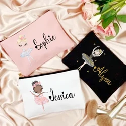 Nama Kustom Pribadi Tas Makeup Tari Gadis Pencil Case Hadiah untuk Anak Perempuan Perlengkapan Alat Tulis Tas Penyimpanan Travel Toiletry Pouch
