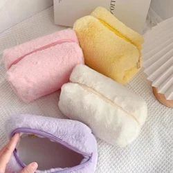 Bagiau Colur Plush Ar gyfer Merched Teithio Meddal Trefnydd Bagiau Cosmetig Achos Merched Ifanc Lady Colur Achos Angenrheidiol Bag Clutch