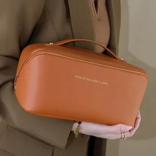 Tas Kosmetik Perjalanan Besar untuk Wanita Kulit Makeup Organizer Wanita Perlengkapan Mandi Kit Tas Make Up Case Kantong Penyimpanan Kotak Wanita Mewah