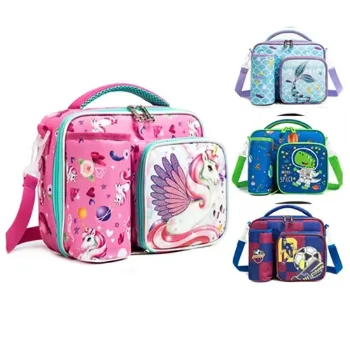 Functional Pattern Cooler Lunchbox Färsk Bärbar Isolerad Oxford Lunchpåse Termisk mat Picknick Lunchpåsar för flickor Barn