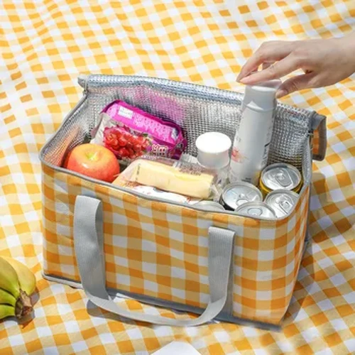 Mfuko wa Picnic Uliohamishwa wa Joto kwa Bia ya Chakula ya Filamu ya Alumini Iliyokolea Mifuko ya Kupoa Mifuko ya Kuweka Kambi Sanduku la Chakula cha Mchana lisilozuia Maji.