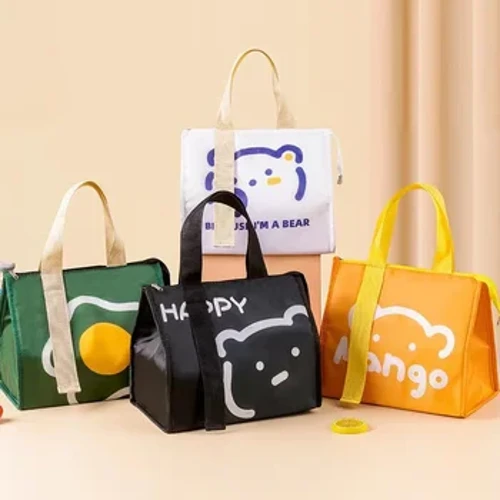 Bag cinio wedi'i inswleiddio ar gyfer Merched Kids Bag Oerach Bag Thermol Bocs Cinio Cludadwy Pecyn Iâ Tote Bwyd Picnic Bagiau Cinio