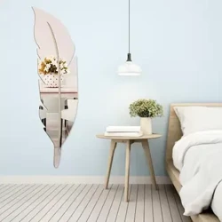 Abstrakcyjne dekoracje ścienne Wysokiej jakości piórkowa toaletka na lustro Naklejka ścienna Home Decor Lustro Mural Wodoodporne lustro do salonu kosmetycznego