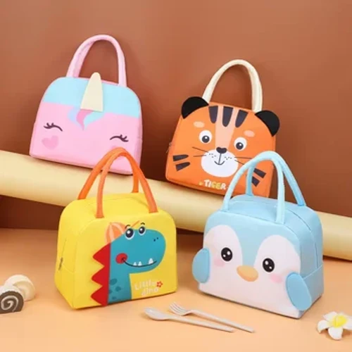 Bag Cinio Plant Cartwn Inswleiddio Thermol Ffilm Alwminiwm o Ansawdd Uchel Brethyn Rhydychen Cloth Cludadwy Bagiau Cinio Tote Newydd