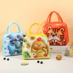 Panas 3D Pola Kartun Tote Tas Makan Siang Termal untuk Anak-anak Estetika Kotak Makan Siang Penyimpanan Tas Isolasi Tas Makan Siang Gratis Pengiriman