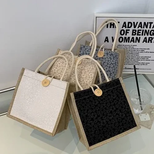 Tas Makan Siang untuk Wanita Houndstooth Tas Makan Siang Kecil Tas Penyimpanan Makanan Tote Bag Fungsional Portabel Perjalanan Piknik Luar Ruangan Lonchera