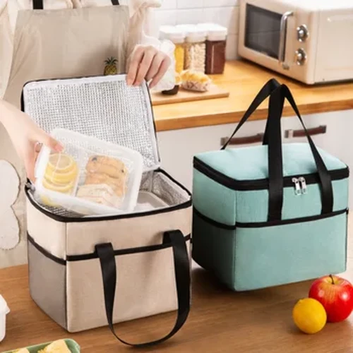Chống Thấm Nước Di Động Túi Đựng Đồ Ăn Trưa Cationic Cách Nhiệt Lớn Túi Túi Đá Dày Công Suất Lớn Túi Đựng Hộp Cơm Trưa Túi Dã Ngoại