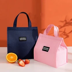 Bagiau Cinio Symudol Rhydychen Cwdyn Oerach Ffres Ar gyfer Myfyrwyr Swyddfa Blwch Cinio Cyfleus Cyplau Tote Bag Cynhwysydd Bwyd Pinc Glas
