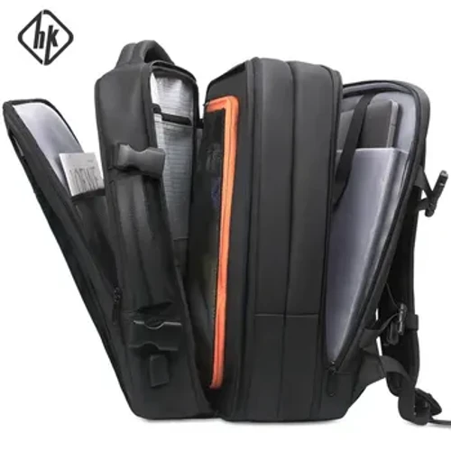 Backpack Gnó HK d'Fhir Frith-Goid uiscedhíonach 15.6” Mála Glúine Corr Toilleadh Mór Mála Taistil Inleathnaithe Turas Gearr