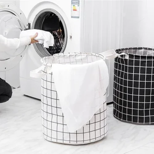Cesta de almacenamiento de ropa para el hogar de gran capacidad, cesta para la colada, cesto para la colada plegable de lino y algodón, cubo organizador impermeable
