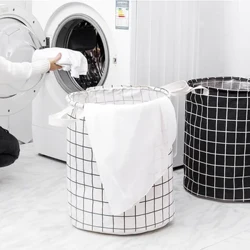 Cesta de almacenamiento de ropa para el hogar de gran capacidad, cesta para la colada, cesto para la colada plegable de lino y algodón, cubo organizador impermeable