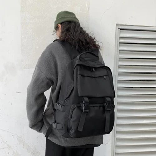 Sac d'école de grande capacité, sac d'ordinateur noir pour ordinateur portable, sac à dos de Style travail, vêtements de travail, sac à dos de voyage d'affaires multifonctionnel