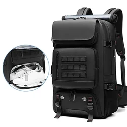 Mochila de viaje para hombre, mochila impermeable para ordenador portátil de negocios de 17 pulgadas con bolsa para zapatos separada, carga USB de 50L, mochila para senderismo al aire libre