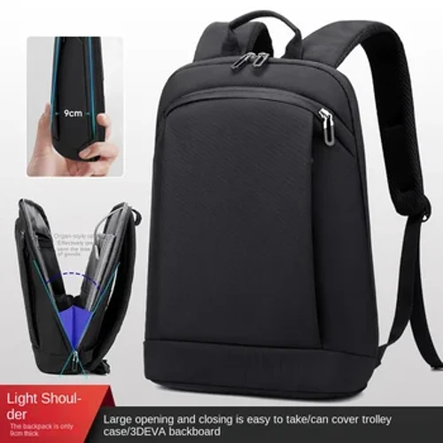 Ordenagailu eramangarriaren motxila ultra-mehea 15,6 hazbeteko negozio-gizonen poltsa Emakumeen motxilak Kolore lisoko unisex motxilak motxila argala mochila hombre