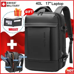 İSVİÇRE ASKERİ İş Sırt Çantası Genişletilebilir USB Çantası Su Geçirmez Büyük Bilgisayar Sırt Çantası Seyahat için Kentsel Erkekler Mochilas Masculino