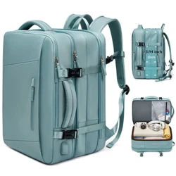 Reseryggsäck för män Utökad 39L vandring Business Laptop Ryggsäck för kvinnor USB-laddning 17 tum vattentät skolryggsäck