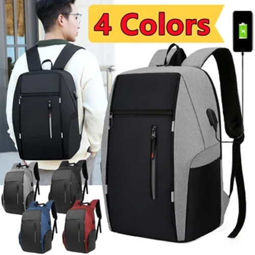Neie 4 Faarwen Rucksak Männer USB Opluedstatiounen waasserdicht 15,6 Zoll Laptop Casual Oxford Männlech Business Bag Computer Notizblock Rucksak